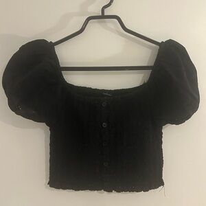 Ambiance Black Puff Sleeve Blouse
